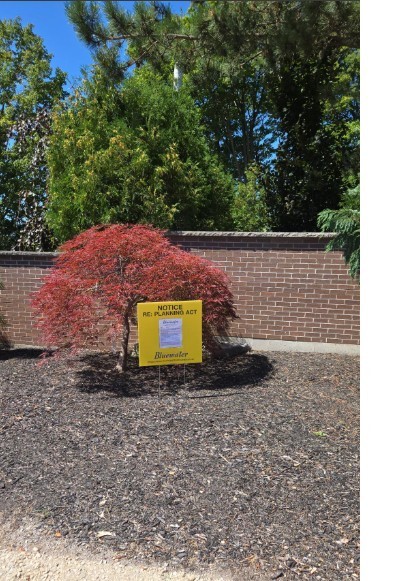 Picture of sign on property