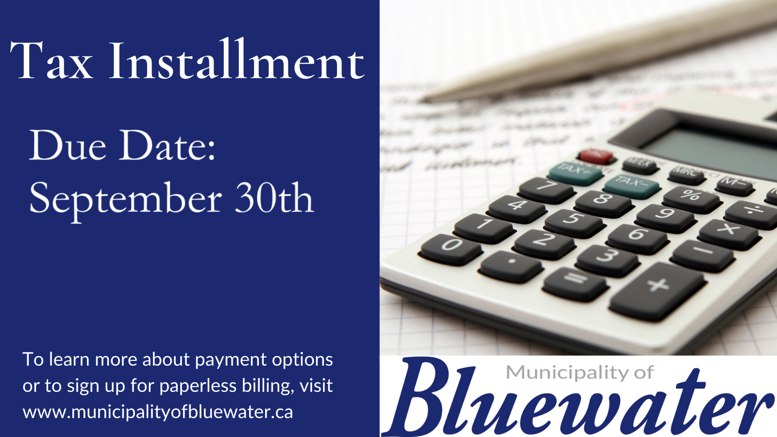 Reminder: Tax Installment Due September 30th